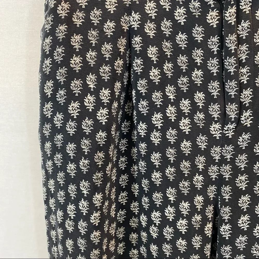 Madwell‎ Tree Print Black and Ivory Silk Pants 2